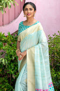 Arctic Blue South Silk Saree south silk saree