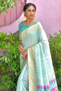 Arctic Blue South Silk Saree south silk wedding saree