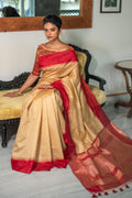 Beige Red South Silk Saree South Silk Saree Beige Red South Silk Saree saree online