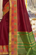 Blood Red South Silk Saree Blood Red South Silk Saree