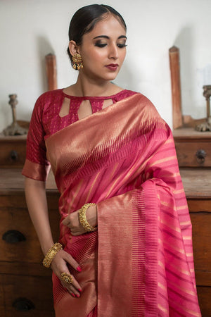 South Silk Saree Brink Pink South Silk Saree saree online