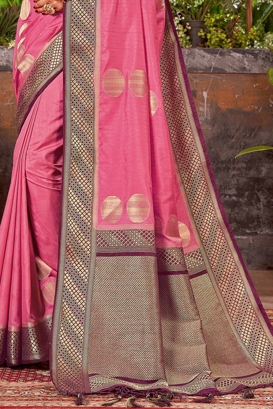 Bubblegum Pink South Silk Saree silk saree