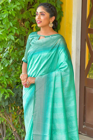 Cerulean Blue South Silk Saree