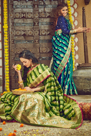 South Silk Saree Chartreuse Green South Silk Saree saree online