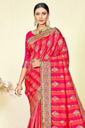 Cherry Pink Kairi Pattern South Silk pink south indian silk saree