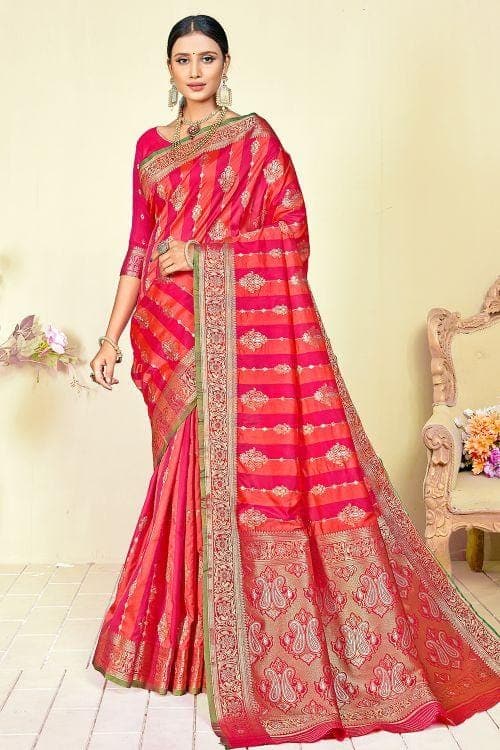 Cherry Pink Kairi Pattern South Silk kairi pattern saree