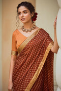 Cinnaman Brown South Silk Saree south silk saree