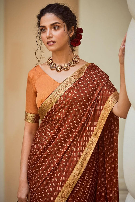Cinnaman Brown South Silk Saree south silk saree