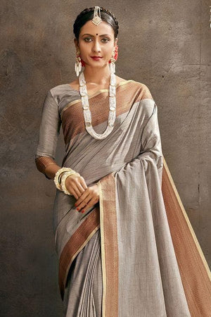 Cloudy Grey South Silk Saree