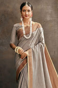 Cloudy Grey South Silk Saree south silk saree