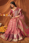 Crepe Pink South Silk Saree south silk saree
