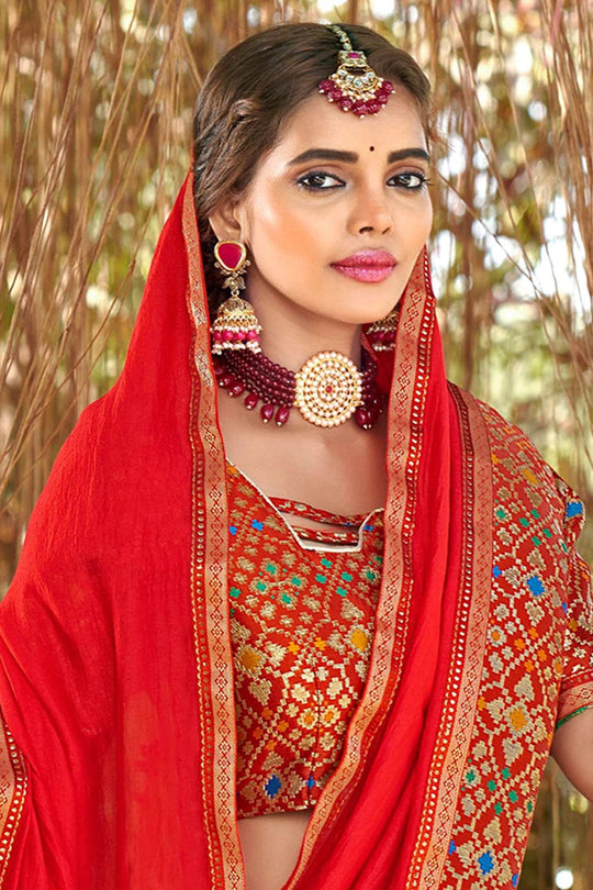 Crimson Red South Silk Saree fancy saree