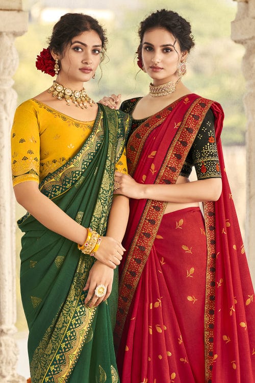 Crimson Red South Silk Saree south silk saree