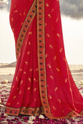 Crimson Red South Silk Saree sarees for women