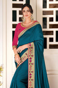 Egyptian Blue South Silk Saree silk sarees