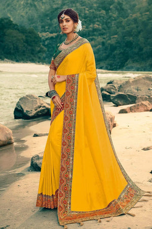 Honey Yellow South Silk Saree