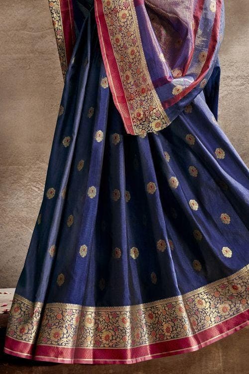 Indigo Blue South Silk Saree south silk saree