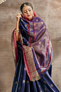 Indigo Blue South Silk Saree blue south silk saree