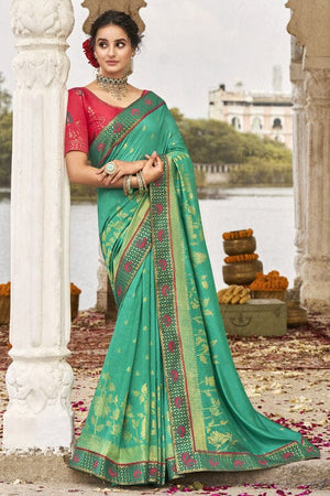 Jade Green South Silk Saree