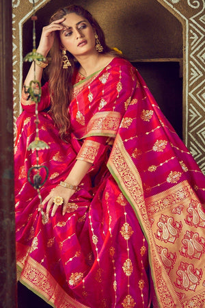 South Silk Saree Magenta Pink South Silk Saree saree online