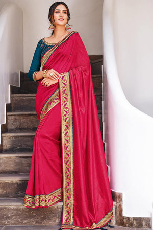 Magenta Pink South Silk Saree