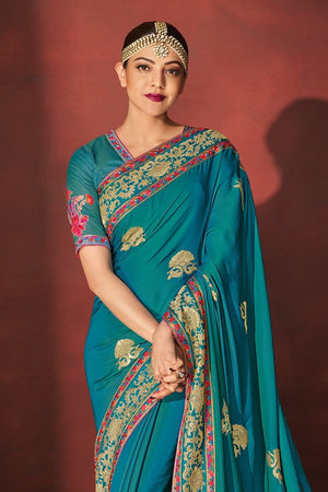 Marlin Blue South Silk Saree