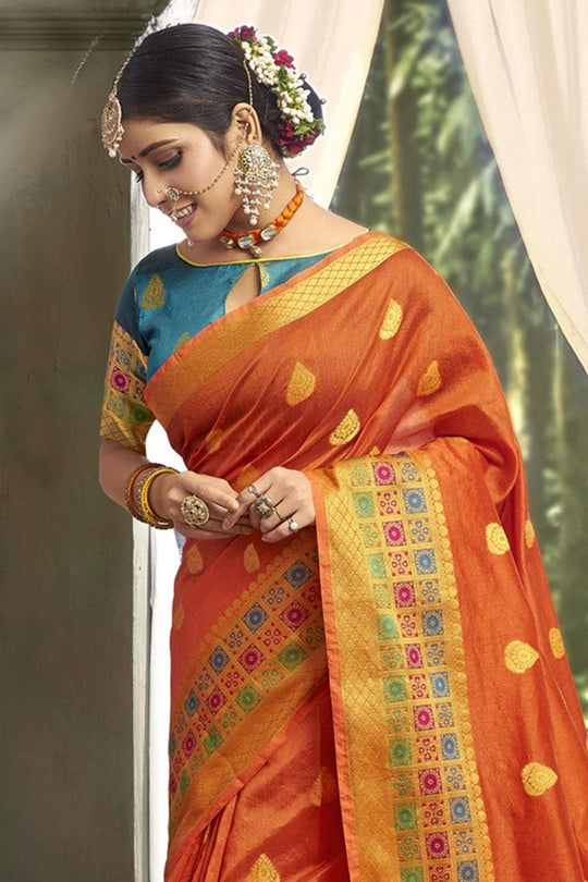 Marmalade Orange South Silk Saree Marmalade Orange South Silk Saree