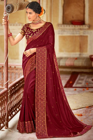 Maroon South Silk Saree