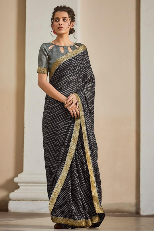 Midnight Black South Silk Saree silk saree