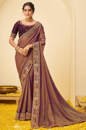 Muddy Brown South Silk Saree