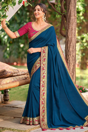 Navy Blue South Silk Saree