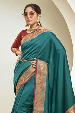 Ocean Blue South Silk Saree