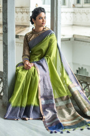 Olive Green South Silk Saree