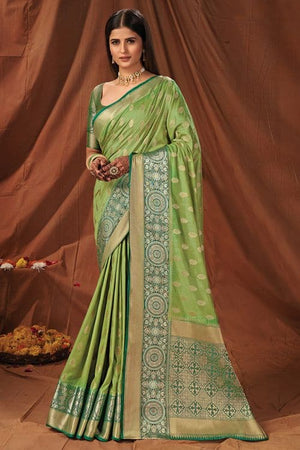 Olive Green South Silk Saree