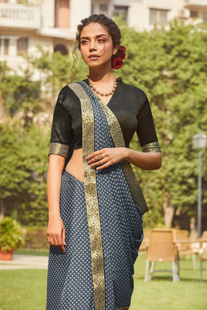 Oxford Blue South Silk Saree