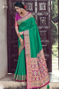 Persian Green South Silk Saree Persian Green South Silk Saree