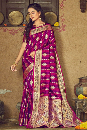 Purple South Silk Saree
