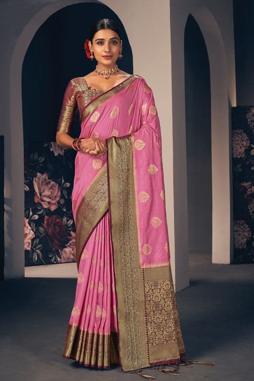 Rouge Pink South Silk Saree south silk saree