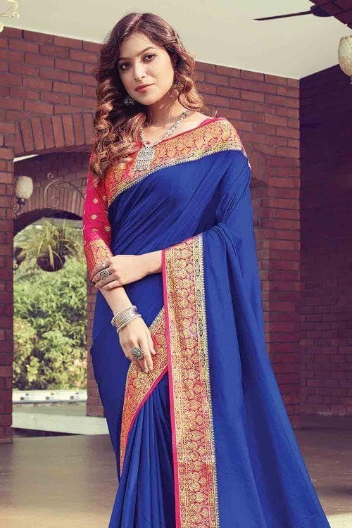 Sapphire Blue South Silk Saree Sapphire Blue South Silk Saree