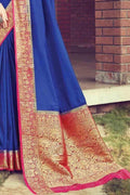 Sapphire Blue South Silk Saree Sapphire Blue South Silk Saree