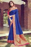 Sapphire Blue South Silk Saree Sapphire Blue South Silk Saree