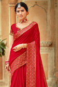 Scarlet Red South Silk Saree south silk saree