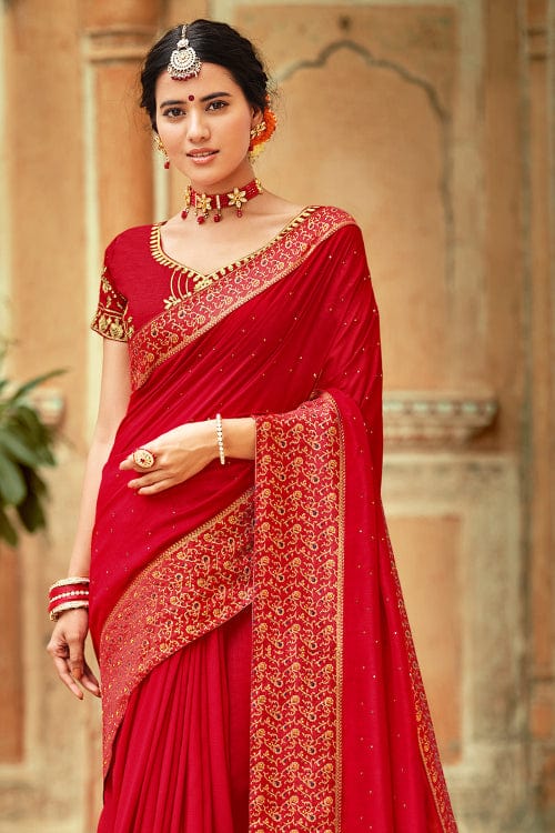 Scarlet Red South Silk Saree south silk saree