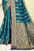Sea Blue Kairi Pattern South Silk south indian saree