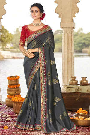Shadow Grey South Silk Saree