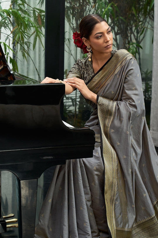 Slate Grey South Silk Saree south silk saree