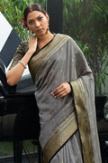 Slate Grey South Silk Saree silk saree