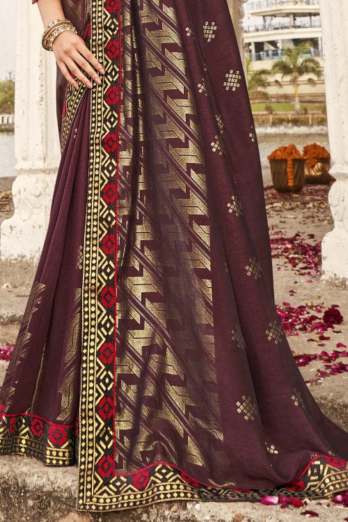 Syrup Brown South Silk Saree designer saree