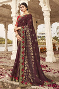 Syrup Brown South Silk Saree brown south silk saree