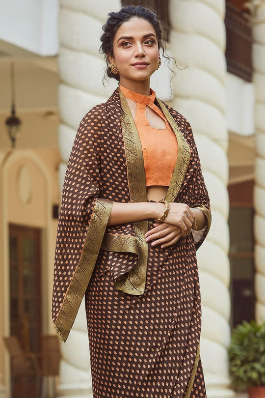 Walnut Brown South Silk Saree silk south indian saree